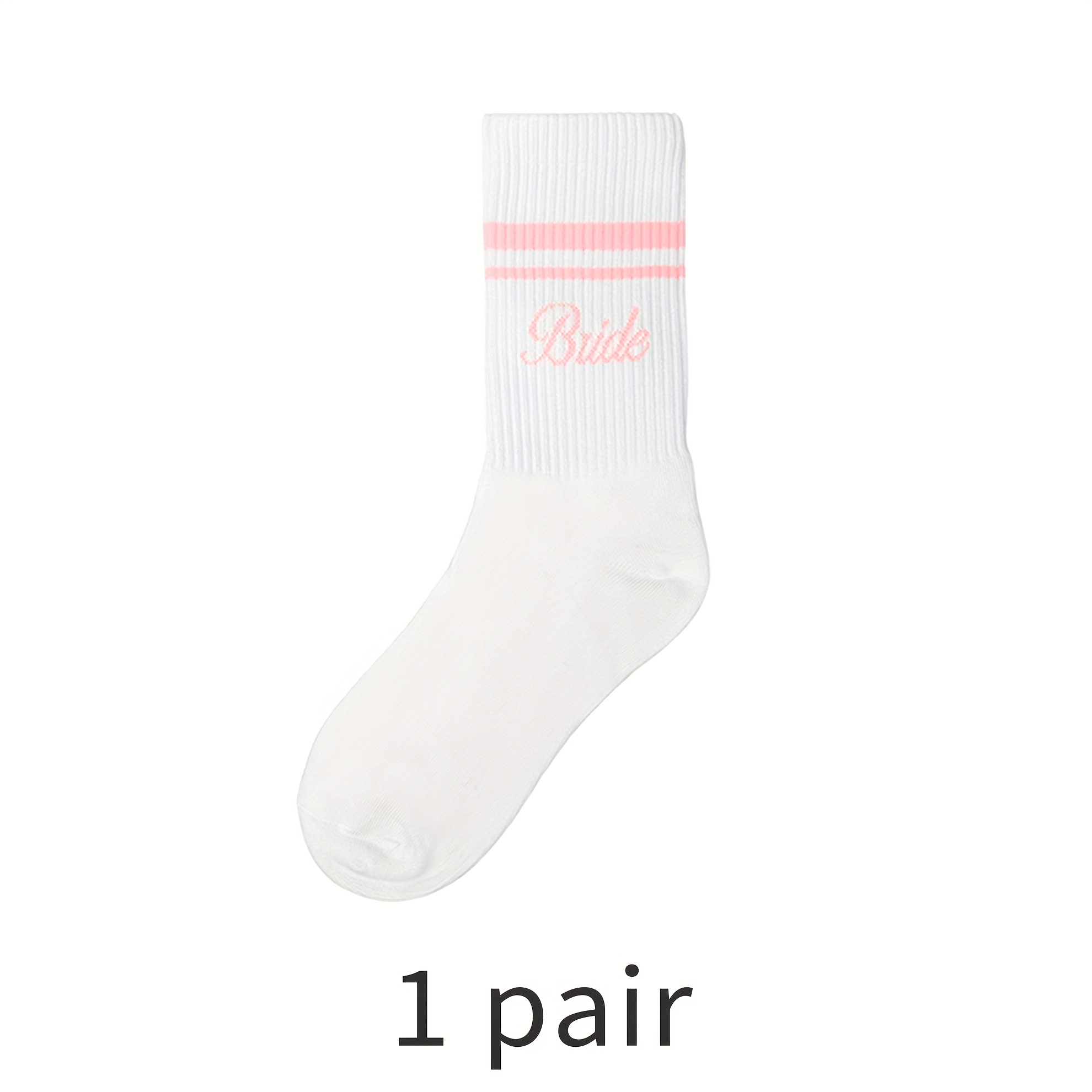 Glitter Print Bride Socks, Socks, For Bridal Engagement Wedding Party, Bridal Shower Gifts, For Bride-to-be Bachelorette Night Women Bridesmaid Party, Props For Photo Shooting