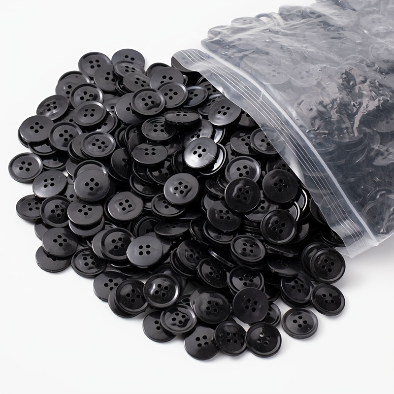 

100pcs Boutons en Résine Noire, Boutons-pression Ronds pour Vêtements, Pantalons, Vêtements de Travail, Boutons