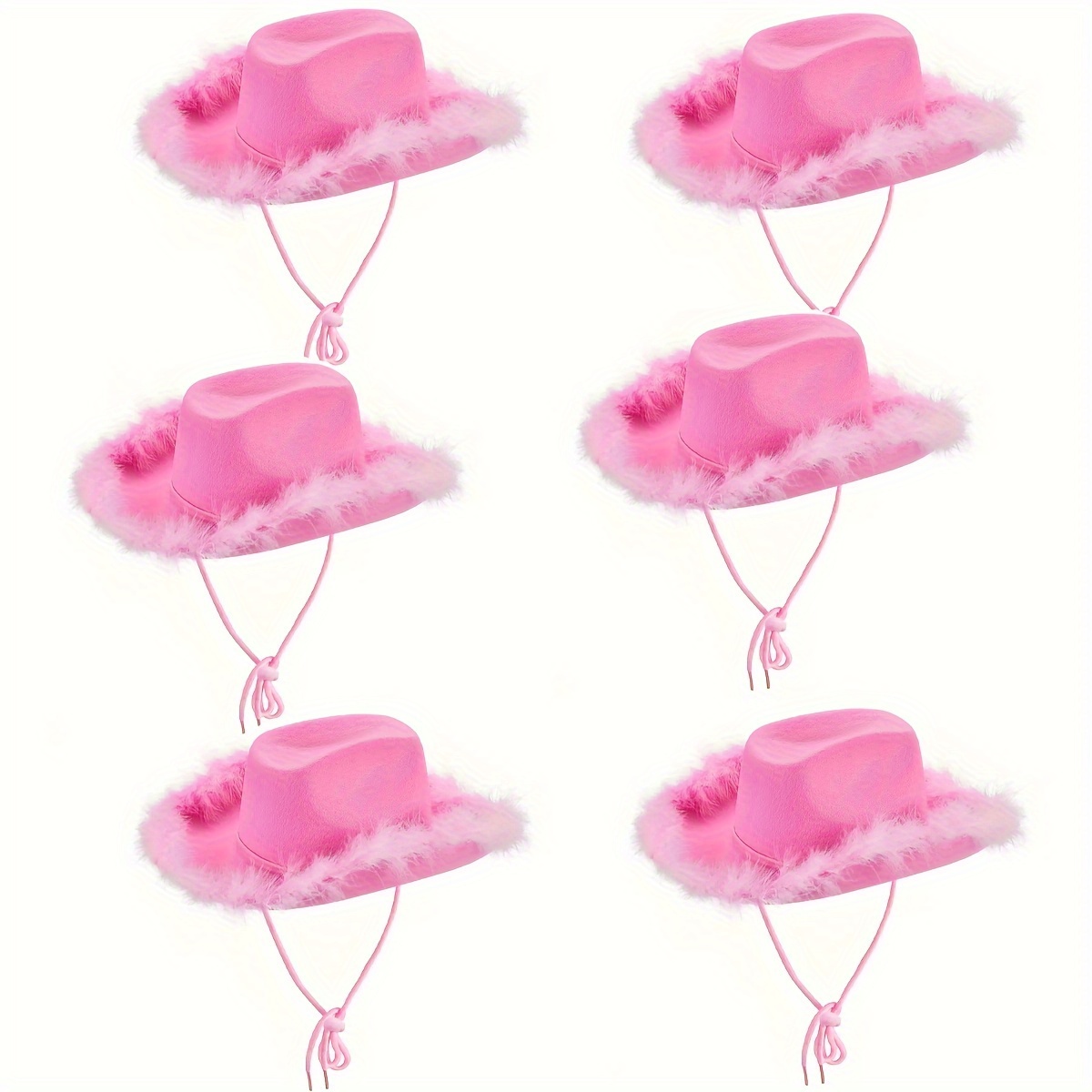 pack pink western cowboy hats theme party hat Temu