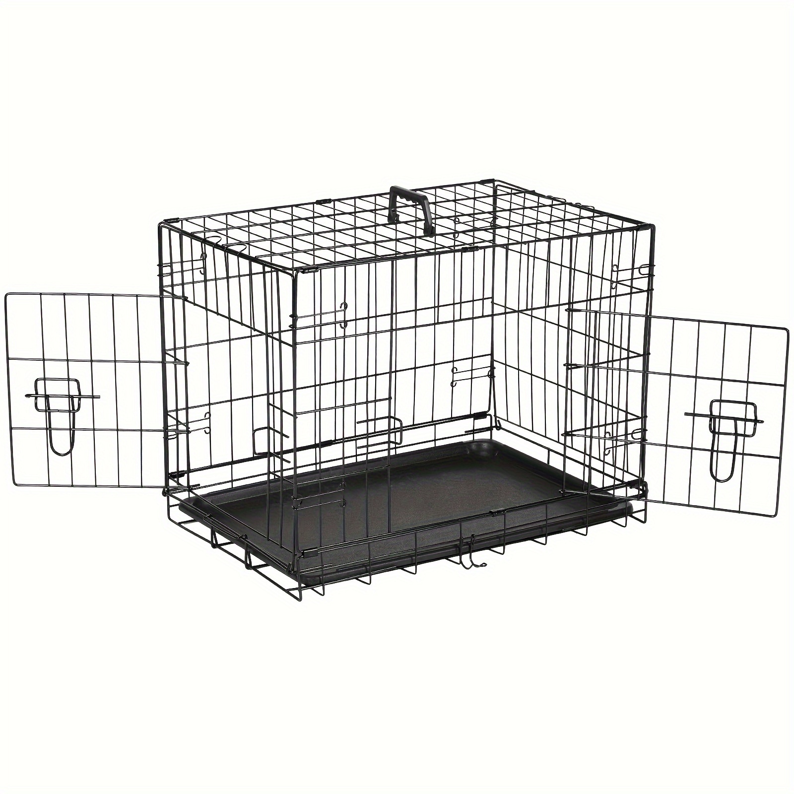 

Sturdy 24-inch Small Dog Crate With , Divider Panel & Leak-proof Plastic Pan Tray - Metal Wire Pet Kennel For Indoor/outdoor Use