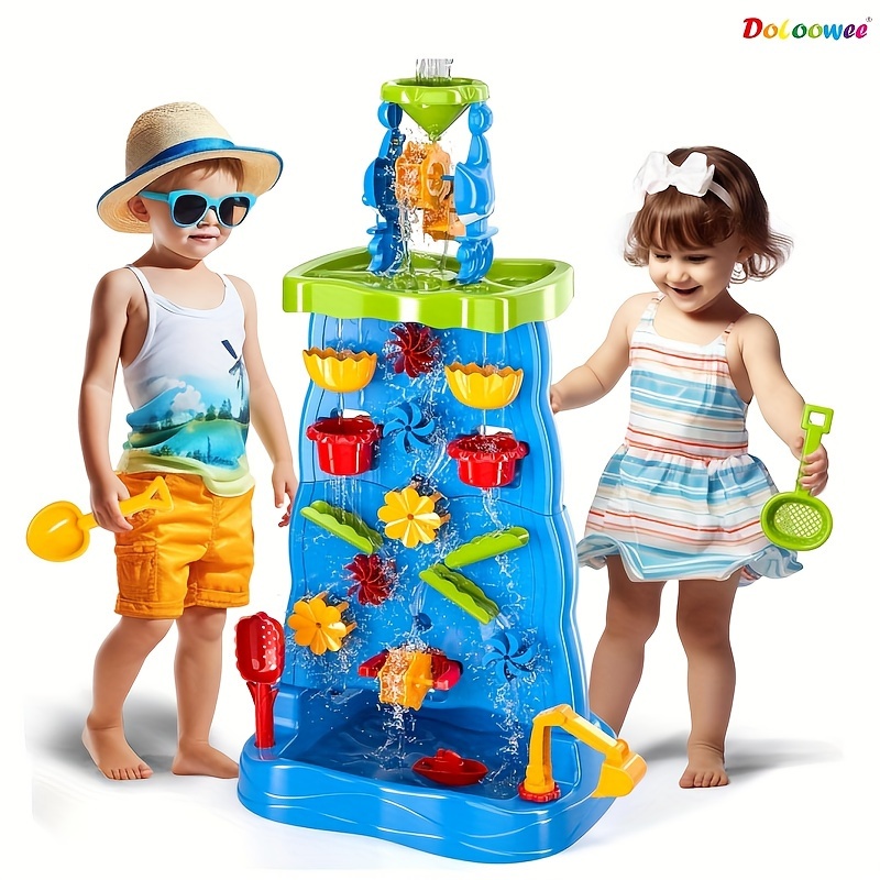 

Doloowee Kids Water Table For 4-8 Years Old, Double Sided Water Wall, Explore Wall, 32 Accessories Activity Sensory Outdoor Sand Table Toys