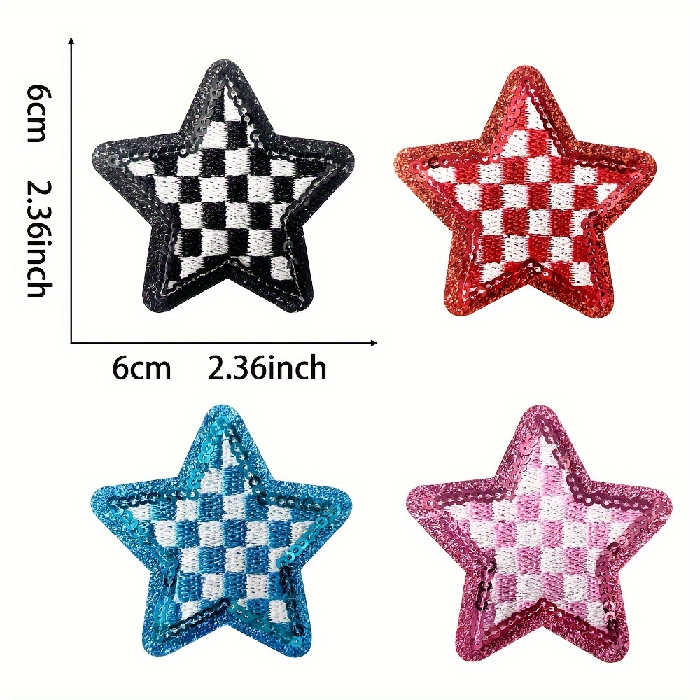 10 Uds. Parch Bordados De Trellas Para Coser Insignias De Hierro Dorado, Plateado, Rojo, Negro, Azul, Rosa Para Ropa, Apliqu DIY, Decoración Artanal - AliExprs