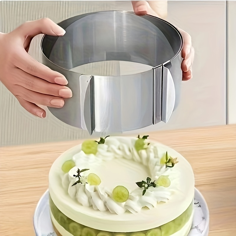 

Adjustable Stainless Steel Cake Mold - 6"-12" Mousse & Tart Rings, Baking Tool For Perfect Desserts, With Easy Size Adjustment, Ideal For Home And Professional Use, Baking Accessories