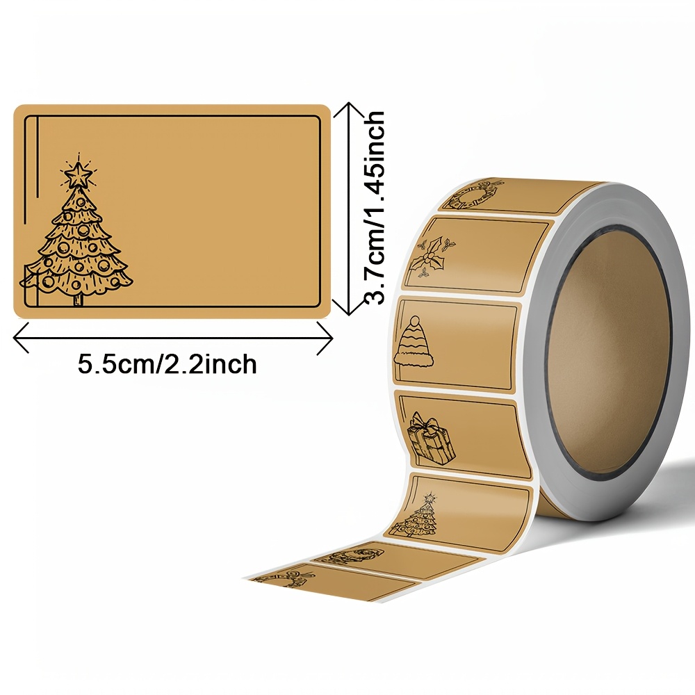 TEMU Paper Roll Stickers, 300 Sheets/roll, Single Sticker Size 5.5cm X 3.7cm, Christmas-themed Stickers, Suitable For Decorating Greeting Cards And