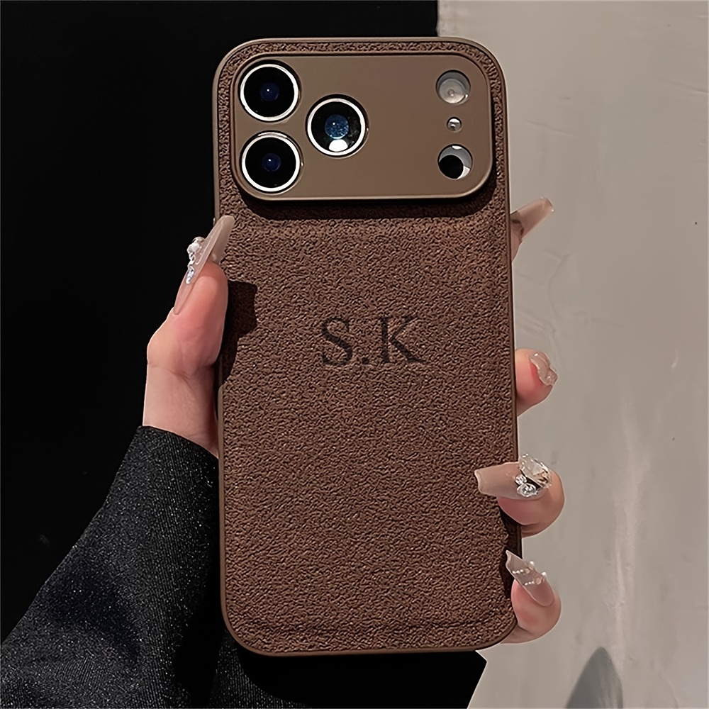 E-shop Handyhülle - Personalisierte, individuell gestaltete Buchstaben Namens Low Luxury Mondkrater Muster Handyhülle für iPhone 17 Pro Max 17 16 15 14