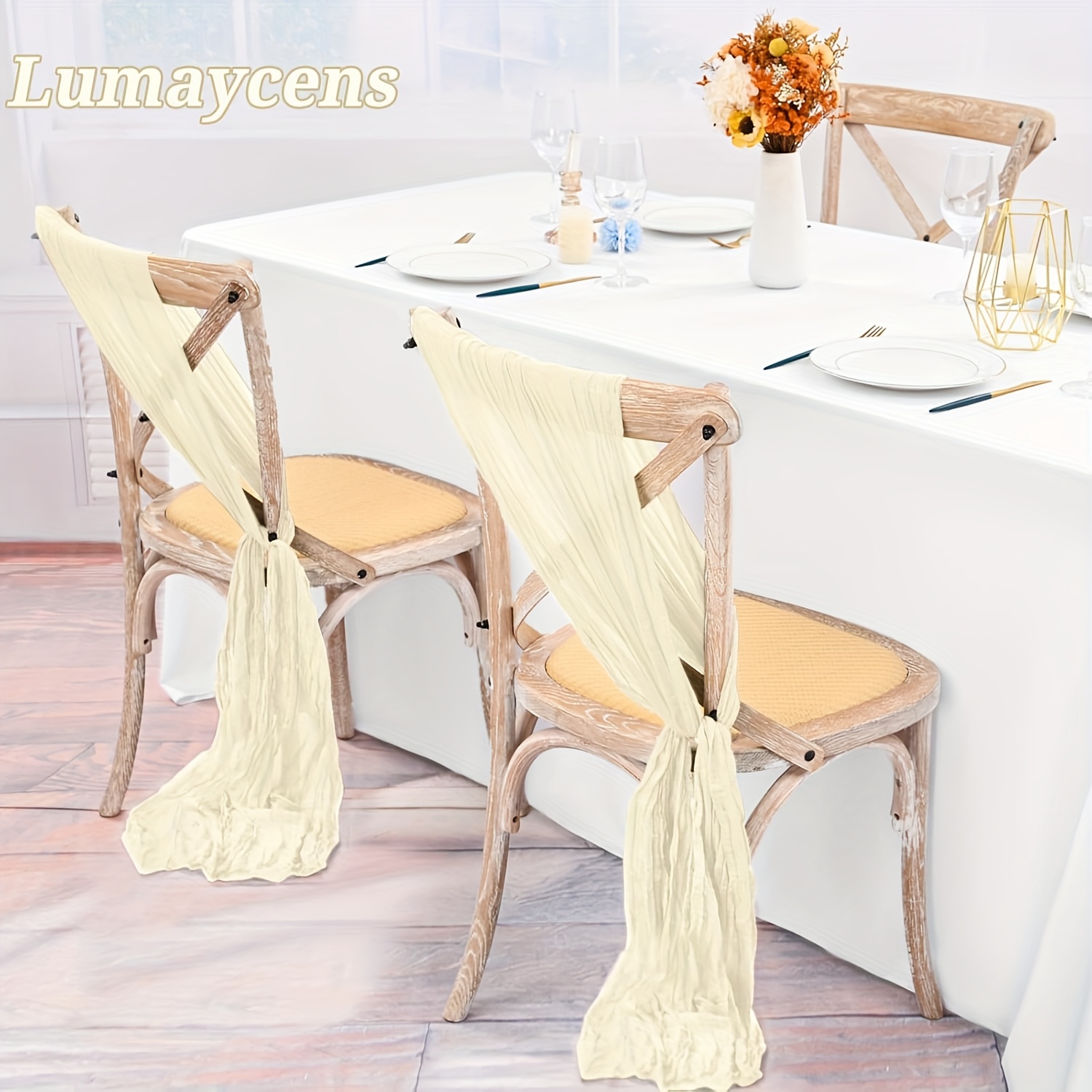 10pcs pastel cheese cloth chair belt wedding Temu Bahrain