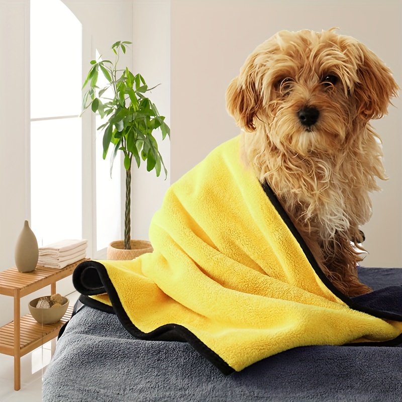 

Quick Drying Pet Towel For Dogs & Cats, Ultra Absorbent Microfiber Bathrobe, No Electric Polyester Dog Towels In Various Sizes For All Breeds Cats Dogs