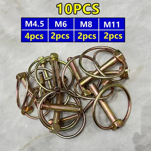 slika predmeta 40 kom/10 kom mješani m4-m11 sigurnosni pin, osovinski pin, lokacijski pin, galvanizirani pin, o-pin, izvlačni pin, gumb pin, opružni pin za dijelove traktora, prikolicu, , kosilicu, ručnu kolica, dijelove poljoprivrednih vozila, dijelove poljoprivredne tehnike