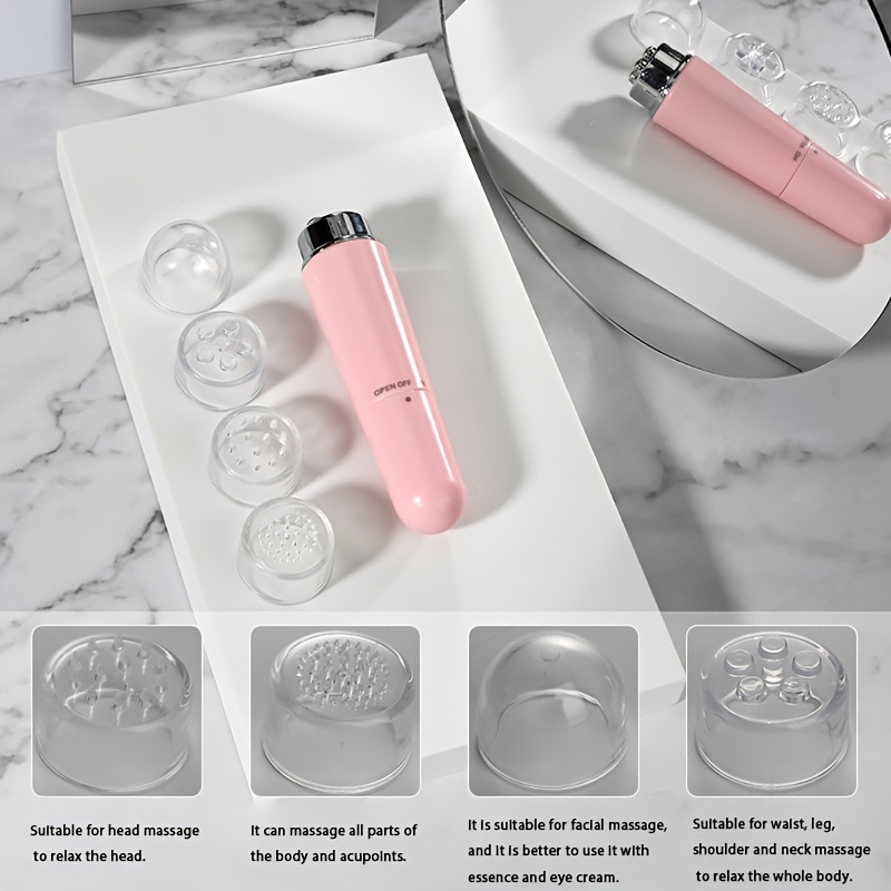 Mini Massager Vibration Massage Facial * Device Eye Massager High-Frequency  Vibration * 4pcs Massage Heads * Massage Compact And Portable