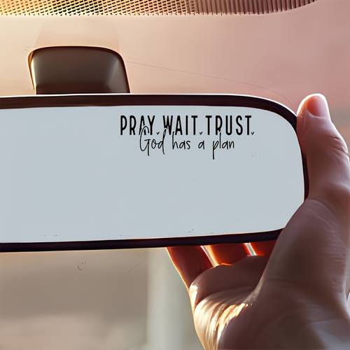 pray wait believe god has car rearview mirror sticker fun vinyl decal