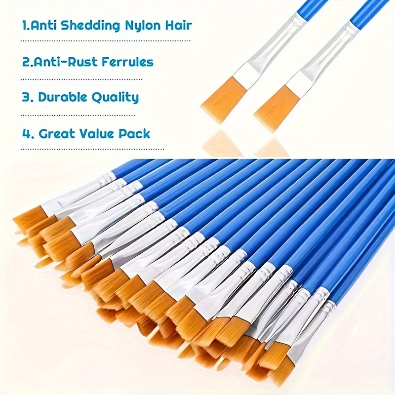 20 Pack of Professional Synthetic Brushes for Oil, Acrylic, and Watercolor Painting - High-Quality Wooden Handles, Suitable for Fine Art and Crafts