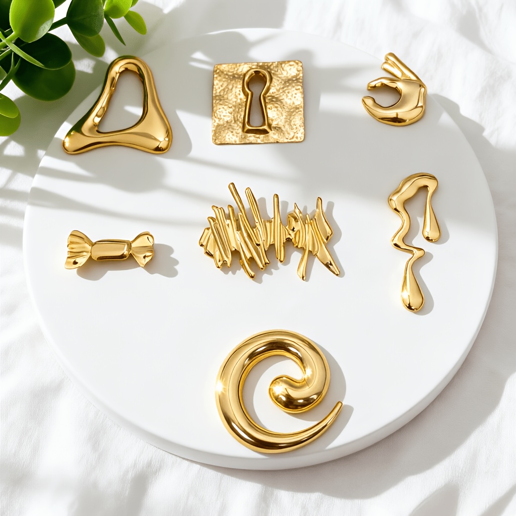 TEMU Ensemble de 7 broches géométriques abstraites, style , parfait pour sweat-shirts noirs, blazers ou robes , accessoire de idéal pour les