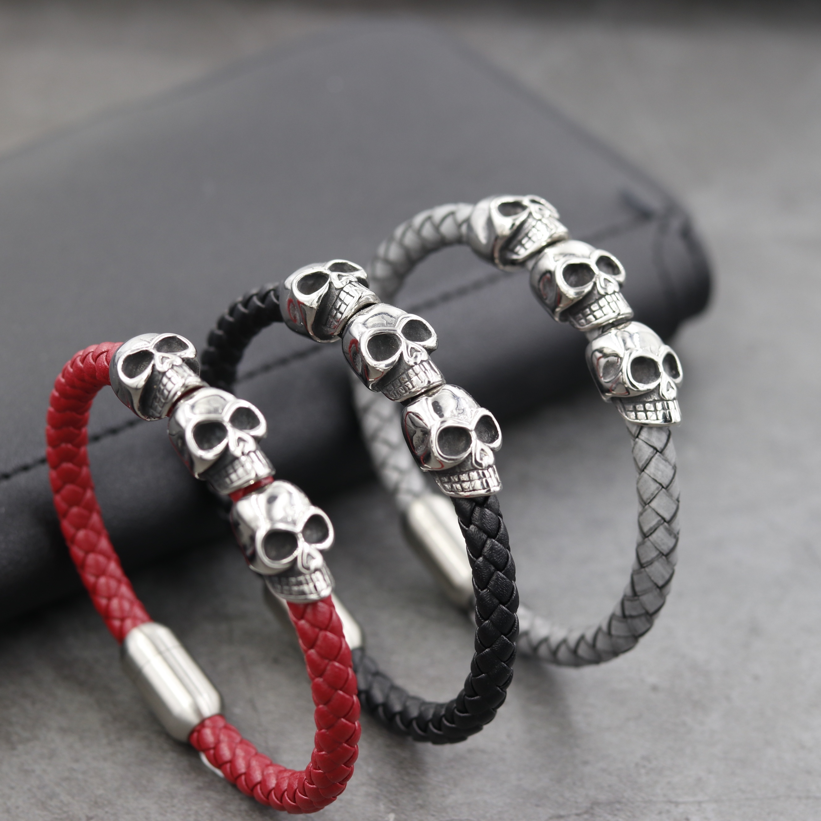 1pc Fashion Men's Bracelet, Multi-layer PU Leather Woven Boat Hook Rope  Shape Charm Jewelry