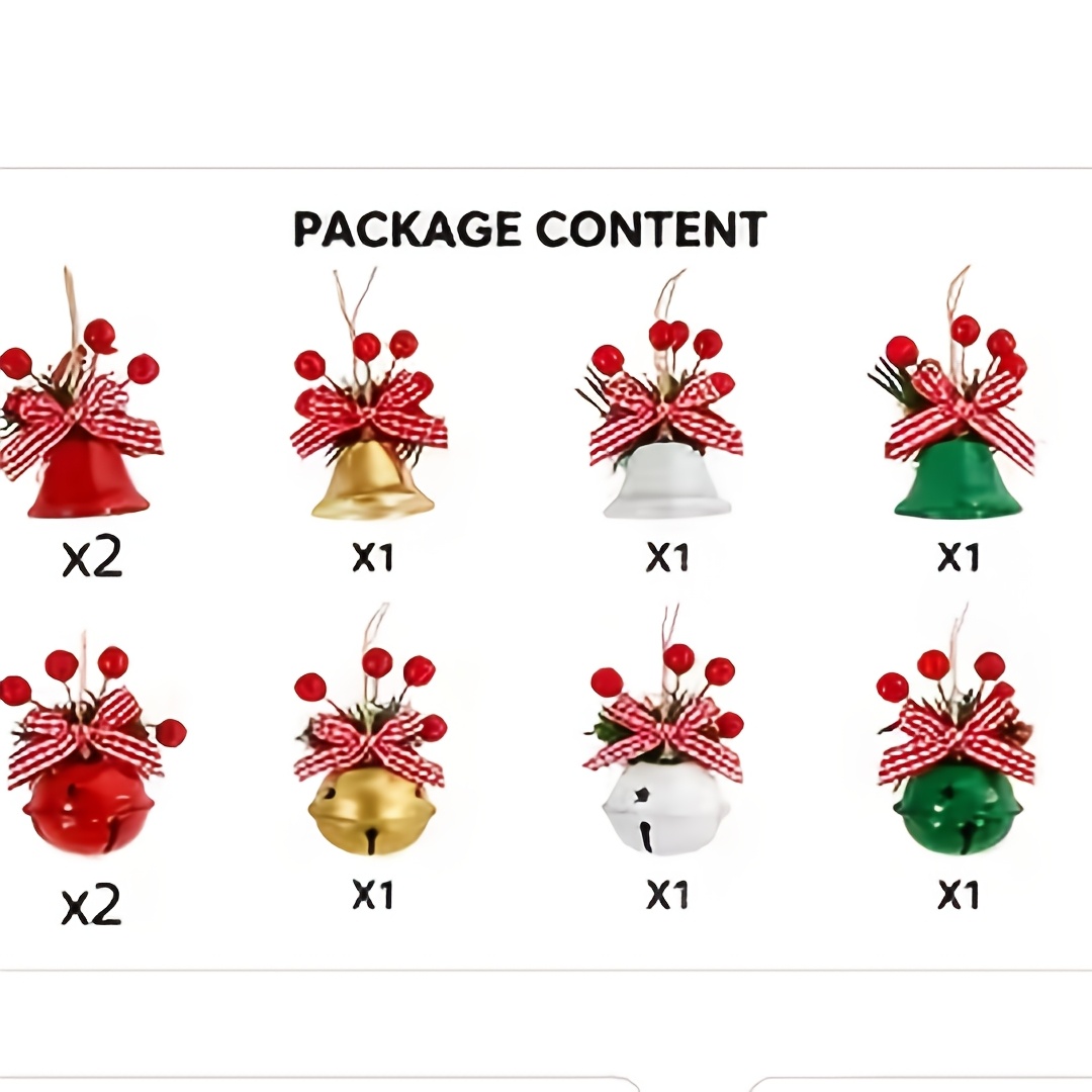 TEMU 10pcs Vintage Metal Christmas Ornaments - Versatile Hanging Decor With Red And Golden Accents, Durable Metal Christmas Tree Ornaments, Suitable