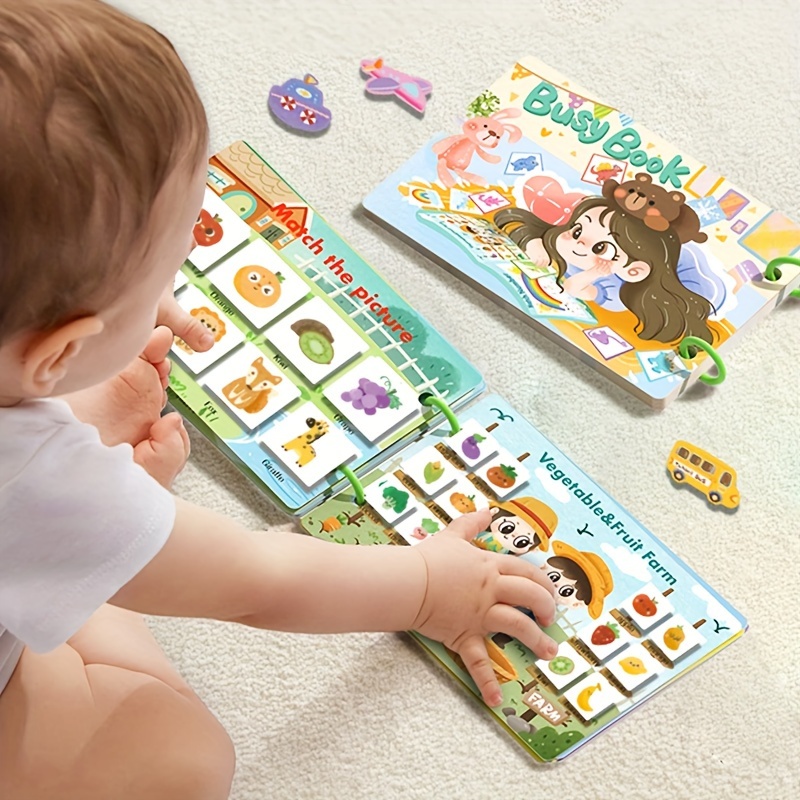 Zebra Story Educational Toy - 7-Page Activity Binder for Preschoolers, Early Learning & Fine Motor Skills Development, Mixed Colors 6