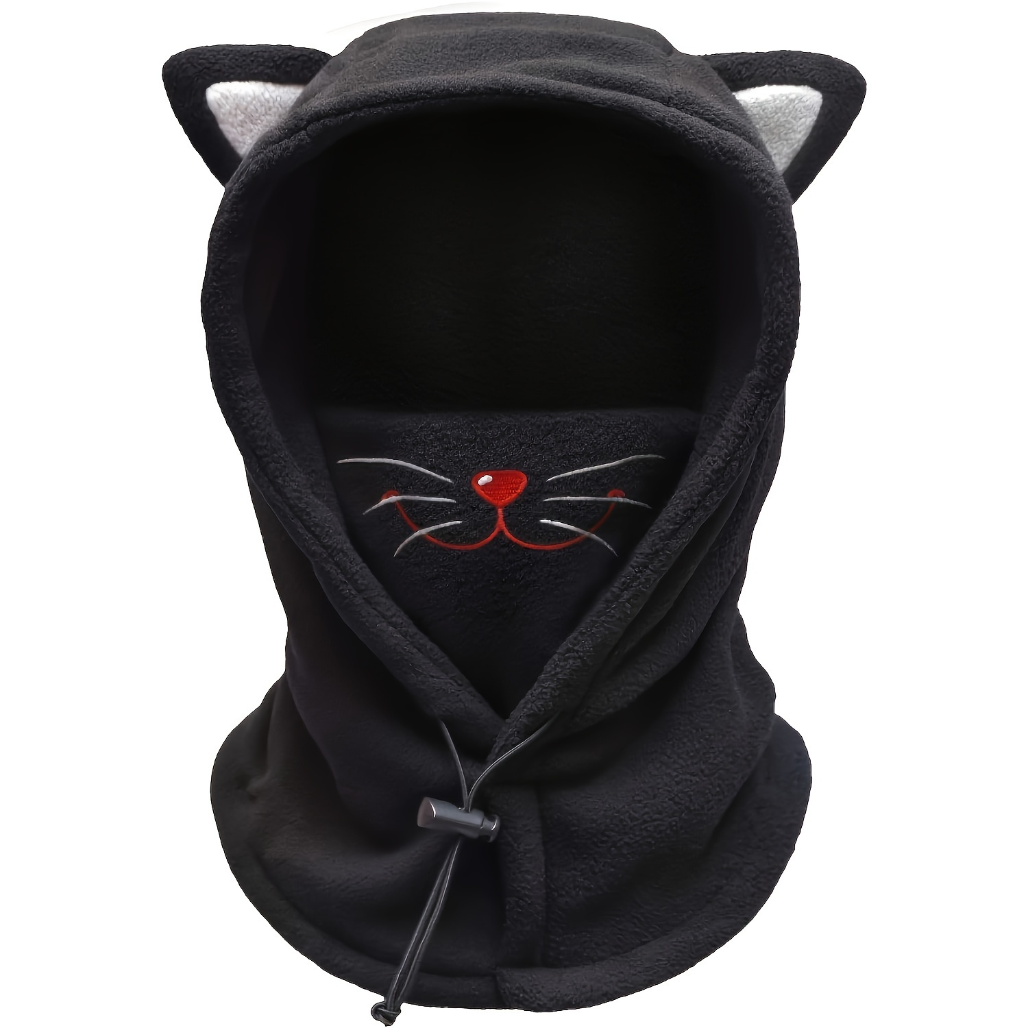 

1pc Masque de ski balaclava de design de chat, casquette élastique avec couvre-, 100% polyester, lavable, chapeau d'hiver coupe-vent pour garçons/filles, artisanat tricoté, plumes