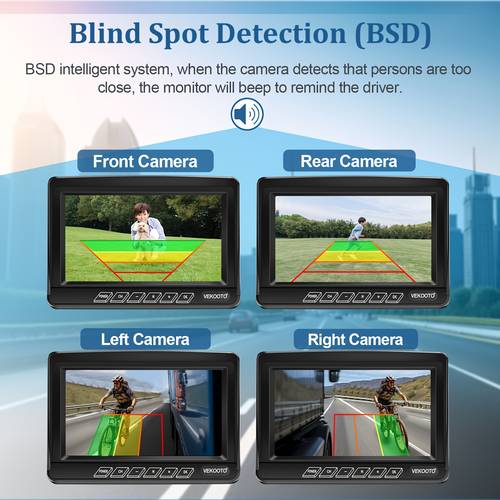 hd 1080p 7 monitor with 2pcs rv backup camera wireless bsd system pre wired for system recording rear view camera with clear night for trailer camper truck