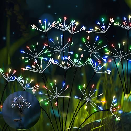 new outdoor solar firework lights 8 switchable suitable for courtyards walkways gardens christmas halloween party decorations