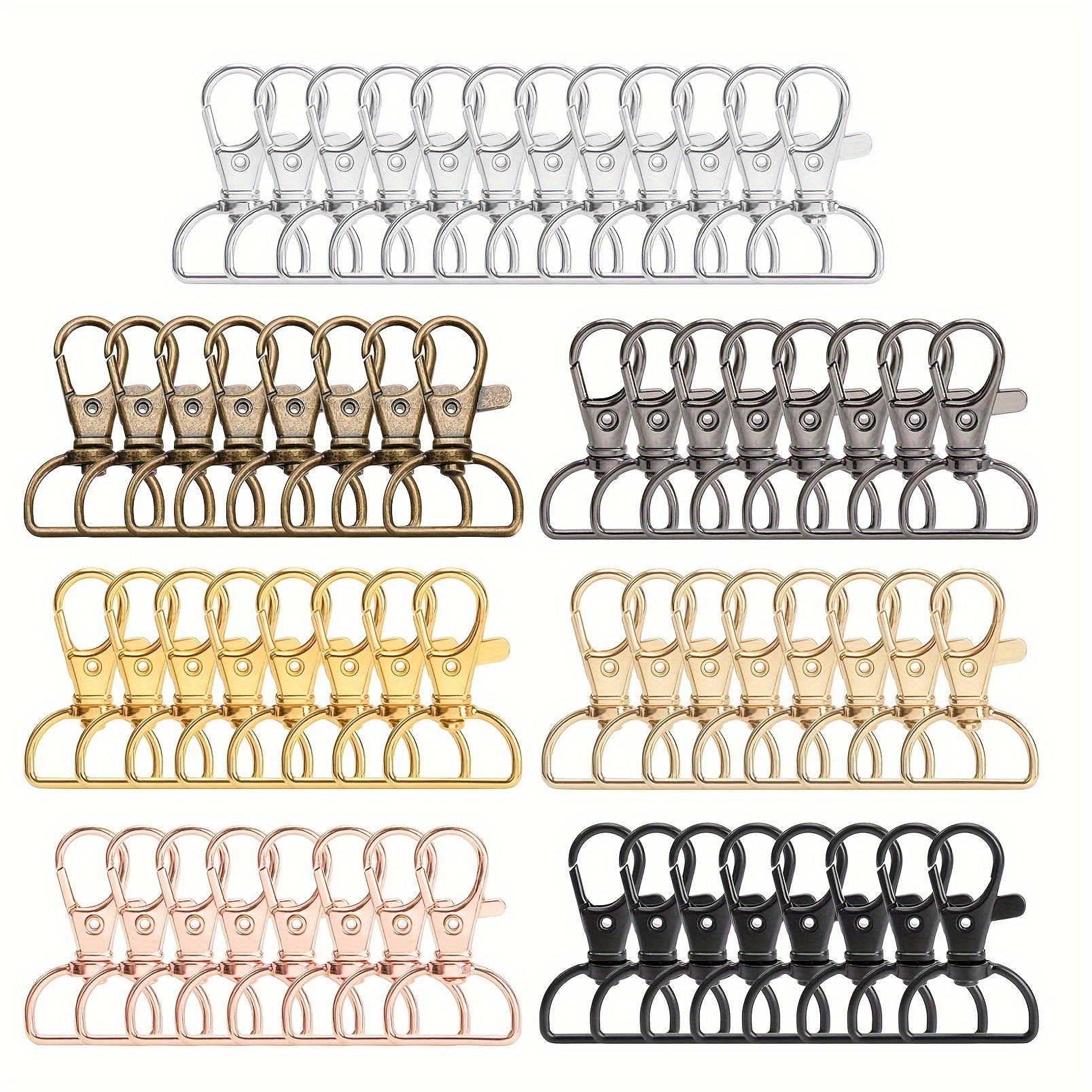 

60pcs Zinc Alloy Keychain Kit, , Lobster , Diy Creative Key Pendant Making Accessories