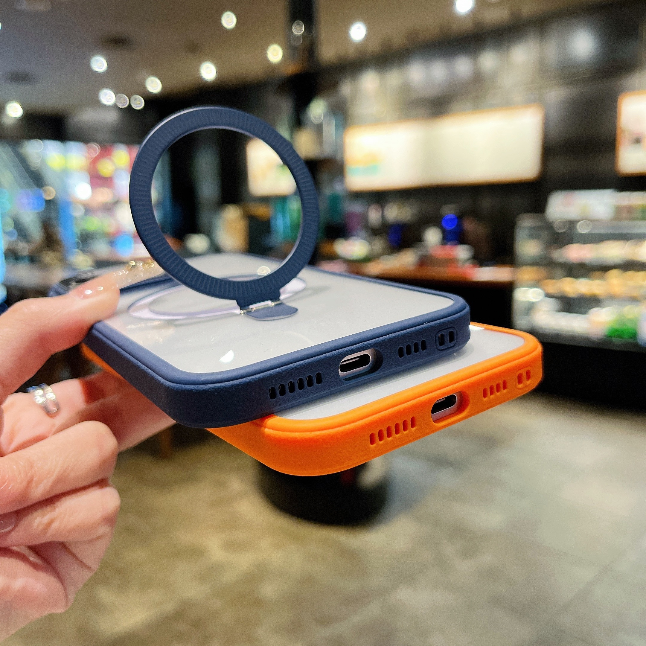 Suitable For Case For 16promax 16pro 16Plus 16 Transparent HD Shockproof Protective Magnetic Cell Phone Cover, Foldable Phone Holder On The Back_voghion.com