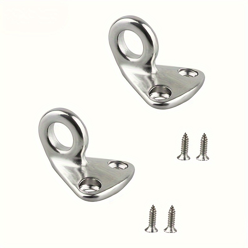 TEMU 2 piezas 316 Gancho de guardabarros de acero resistente, , ojo de de pared para exteriores, ojo de colgador de acero inoxidable, placa de gancho