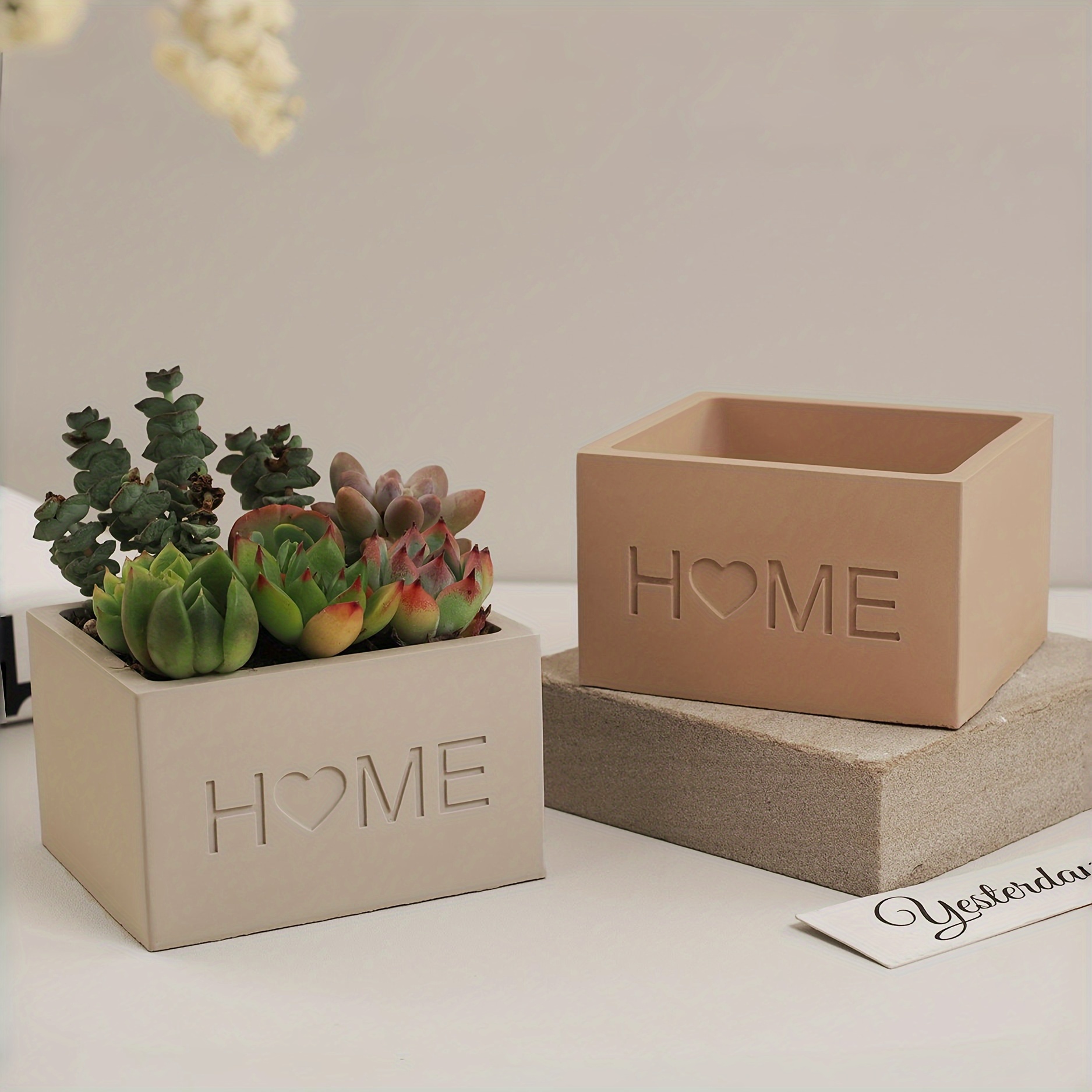 

Moule en DIY Jardinières en Béton - Pot de Fleurs Rectangulaire & -, Boîte de Rangement en Résine Époxy - de Polyvalent Succulentes, Bibelots & Décoration d'Intérieur