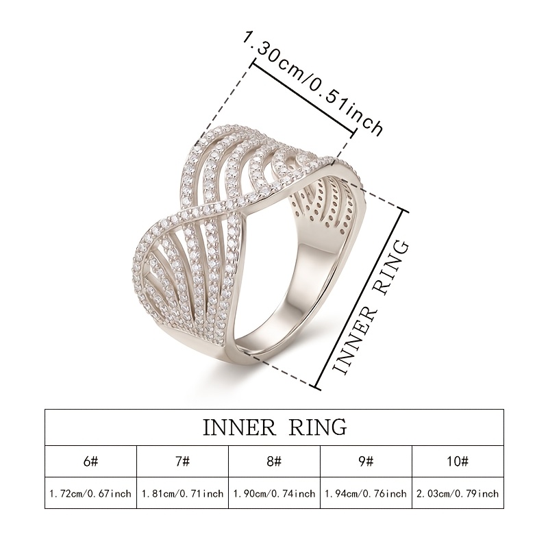 Women's Hollow Intertwined Ring with Sparkling Zirconia