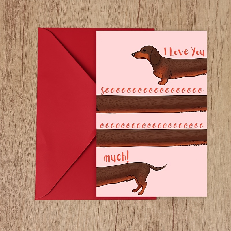 

Dachshund-themed Love Card With Envelope - Valentine's Day & Anniversaries, Romantic Gesture For Or Partner