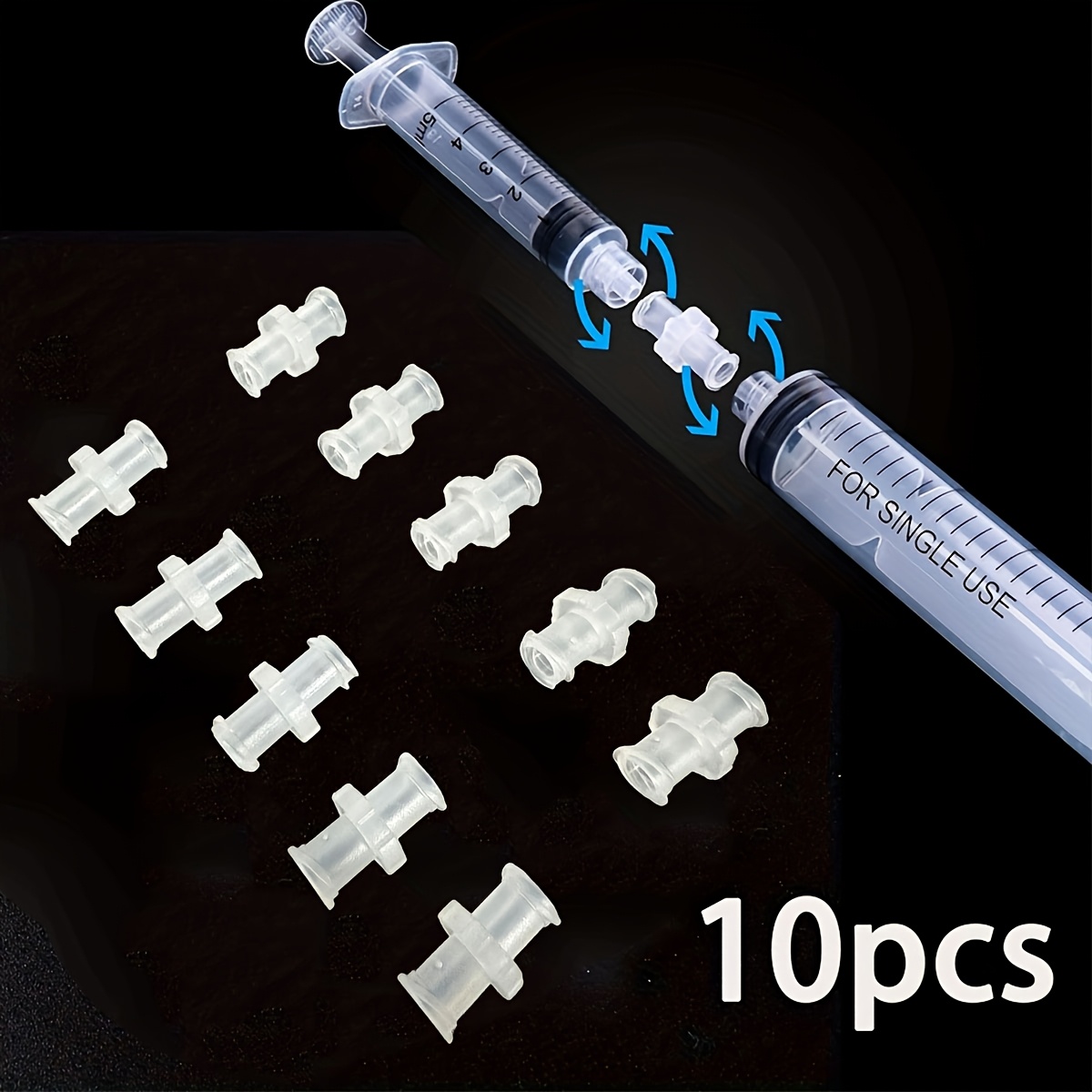Image of 10pcs Luer Lock Connector Set, Luer To Luer Adapter For Syringes, Laboratory Pipette Accessories