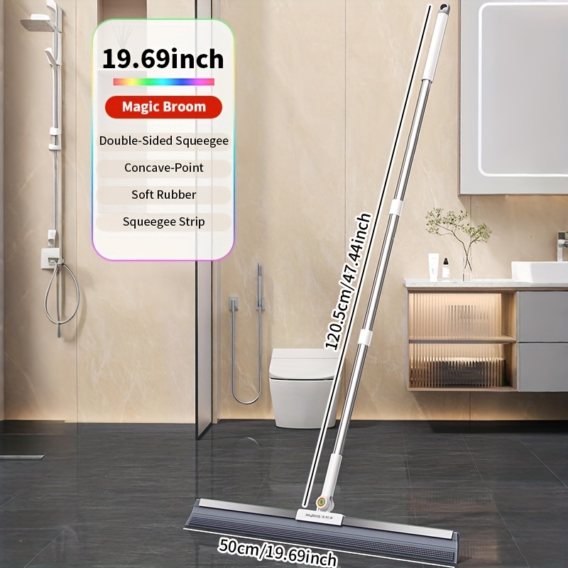 Image of Multifunctional Broom, Comb Teeth Brush, Durable Plastic Handle, Floor Scraper Broom, Pet Hair Remover, And Scraper, Floor Cleaner For Bathroom, Kitchen & Living Room, Cleaning Tools, Halloween Gift