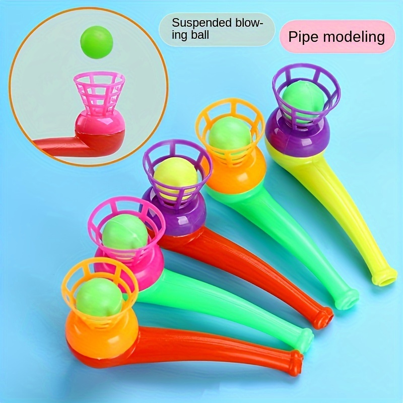 

20pcs Plastic Tube Shaped Floating Blow Ball, Fun Blow Ball Interactive Toys, For Holiday Party, Funny Gifts, Christmas, Halloween, Thanksgiving Gifts, Holiday Prizes (random Color)