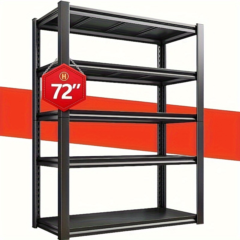 

72''h Garage Shelving 5-tier Heavy Duty, Adjustable Metal Shelves- Maximize Your Garage, Basement, Closet & Pantry Storage Space