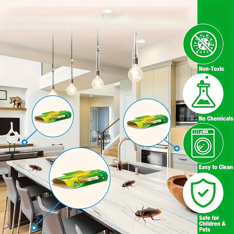 30pcs 25pcs 15pcs 5pcs cockroach catcher cockroach trap indoor strong   board paper cockroach house suitable for kitchens restaurants   etc Product details 6