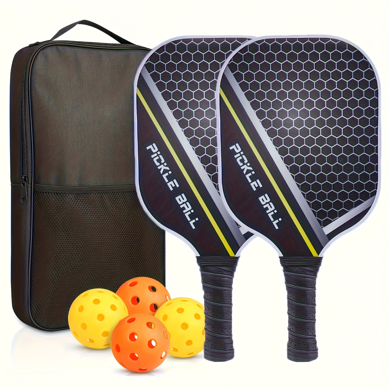 TEMU 1 Set Of Fiberglass Pickleball Paddle, Beach Paddle With Pu Grip Tape, Sports Racket With Honeycomb Core