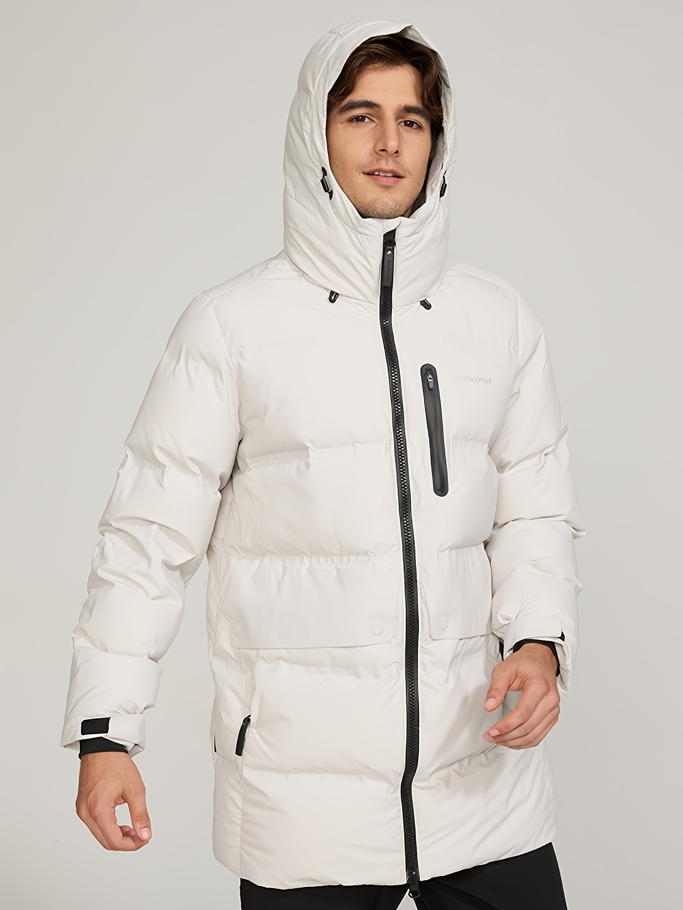 Men's Mid-Length Thickened Seamless Down Jacket