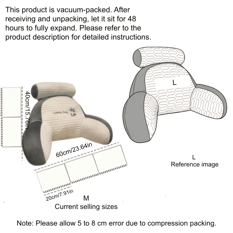 TEMU Breathable Material Reading Pillow Office Pillow Bed Headrest Bag Lumbar Support Pillow Large Backrest Sofa Cushion Bedside Phone Reading And