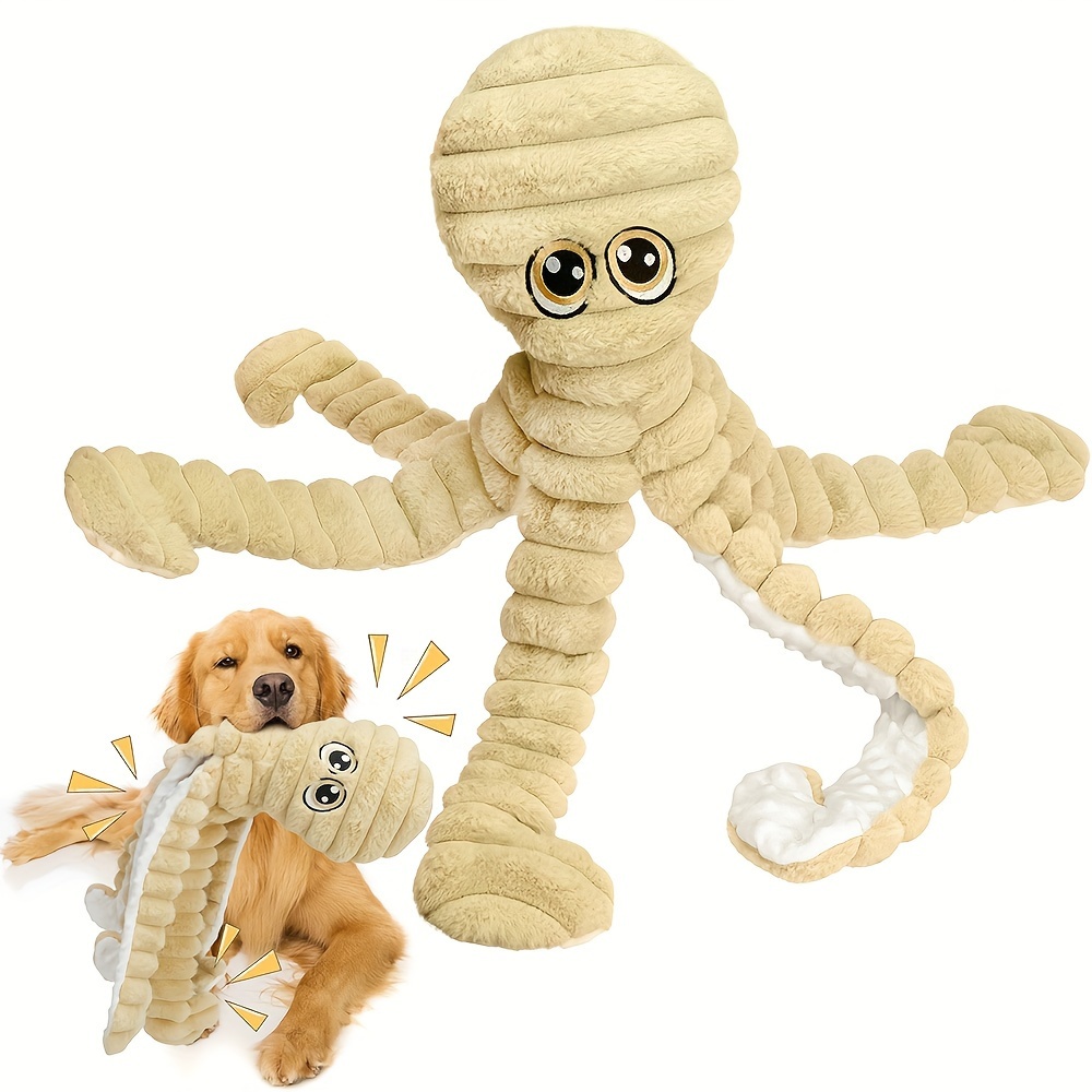 

Squeaky Octopus Plush Dog Toy - Chew And Teething Toy For All Breeds, Interactive Pet Accessory, Benben