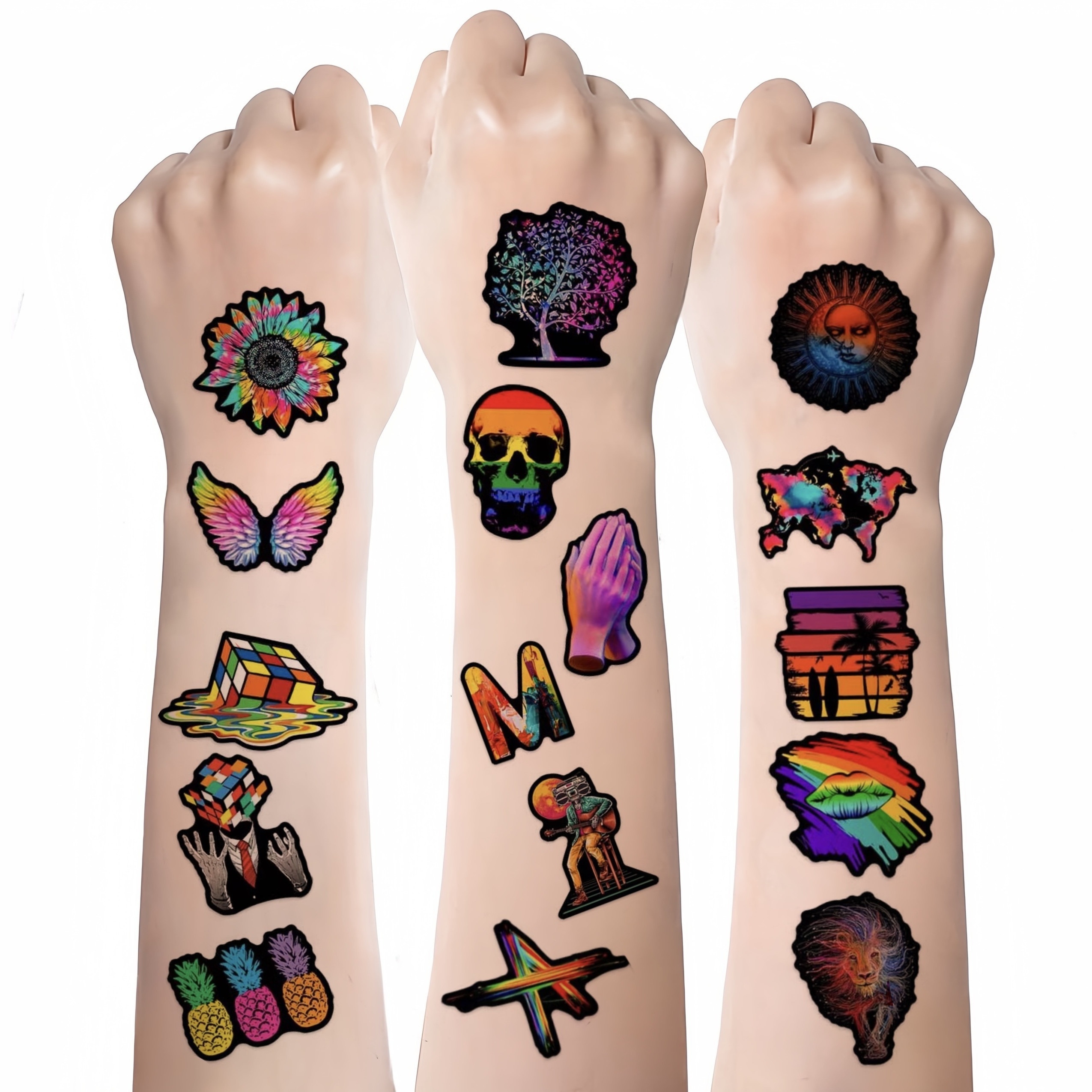 Rainbow Palm Tattoo - Temu