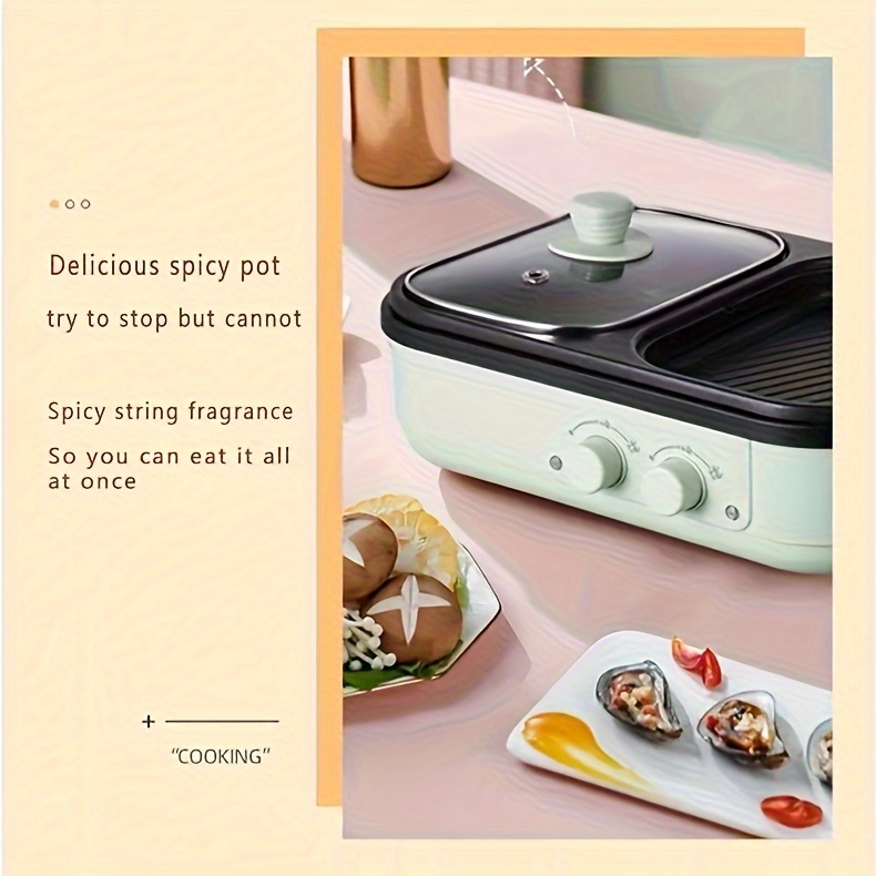 european standard 220v 2 in 1 multi functional electric bbq grill hot pot small electric hot pot for 1 3 people perfect for bbq hot pot and soup details 7