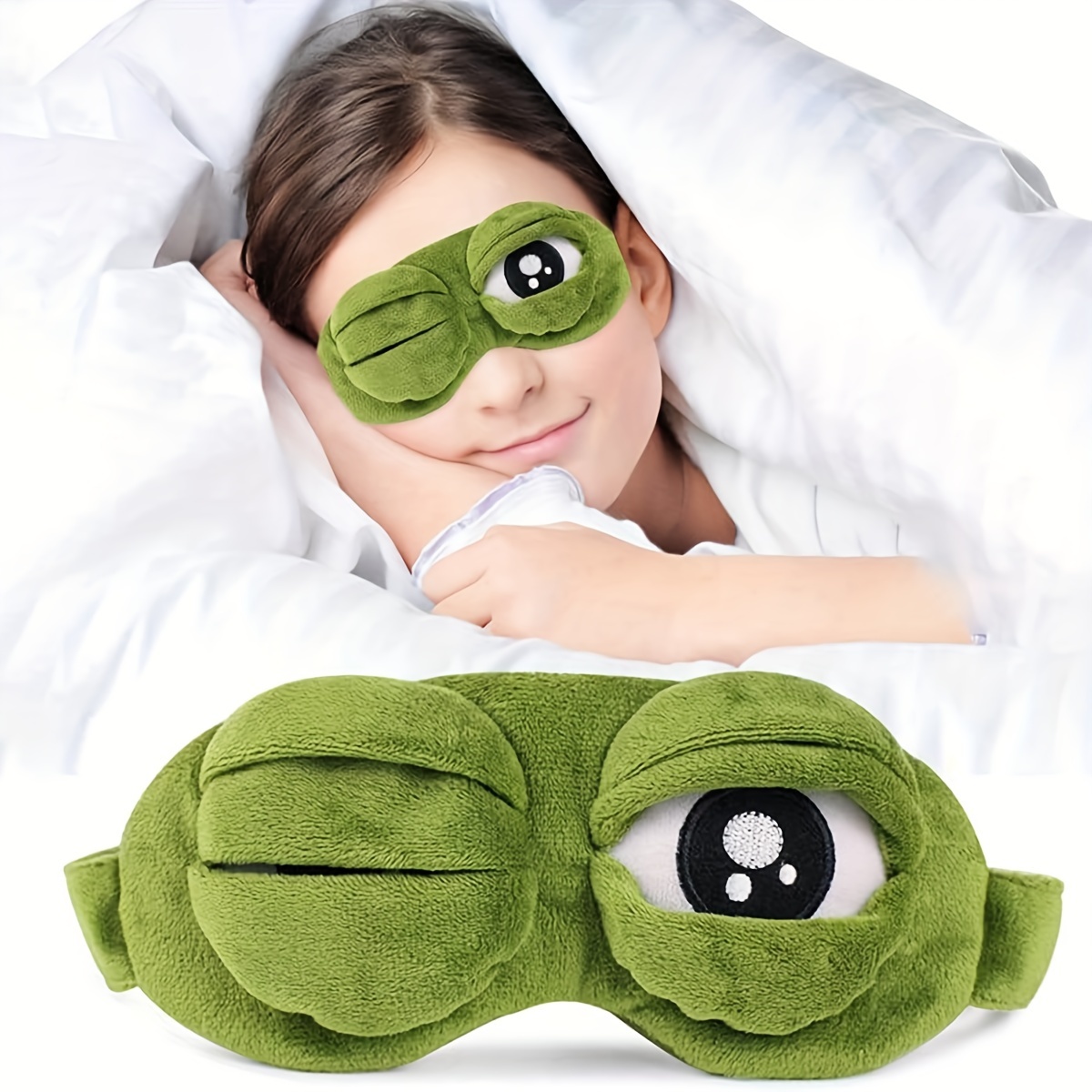 

Cute - Soft, Comfortable Eye Cover For Deep With Optional Ice/ , Perfect Travel Companion, Mask, Comfortable, Frog Shape, Eye Cover,