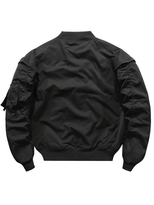mens baseball collar lightweight military bomber windbreaker embroidery varsity jacket