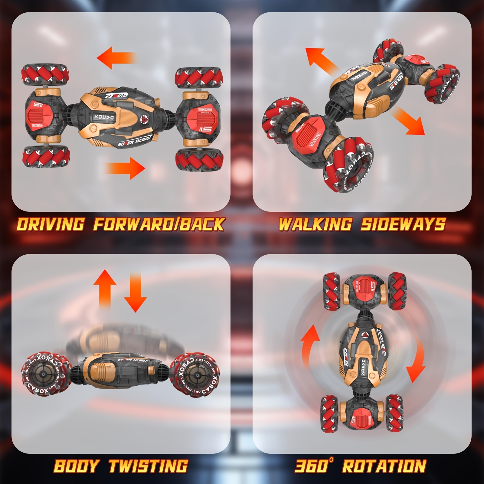 Gesture Sensing RC Stunt Car Toys, RC Car for Kids 2.4Ghz Hand & Controlled Remote Control Twist Rotating Cars 4WD Transform Off Road RC Cars for Boys 6-1 Perfect Christmas And Birthday Gifts