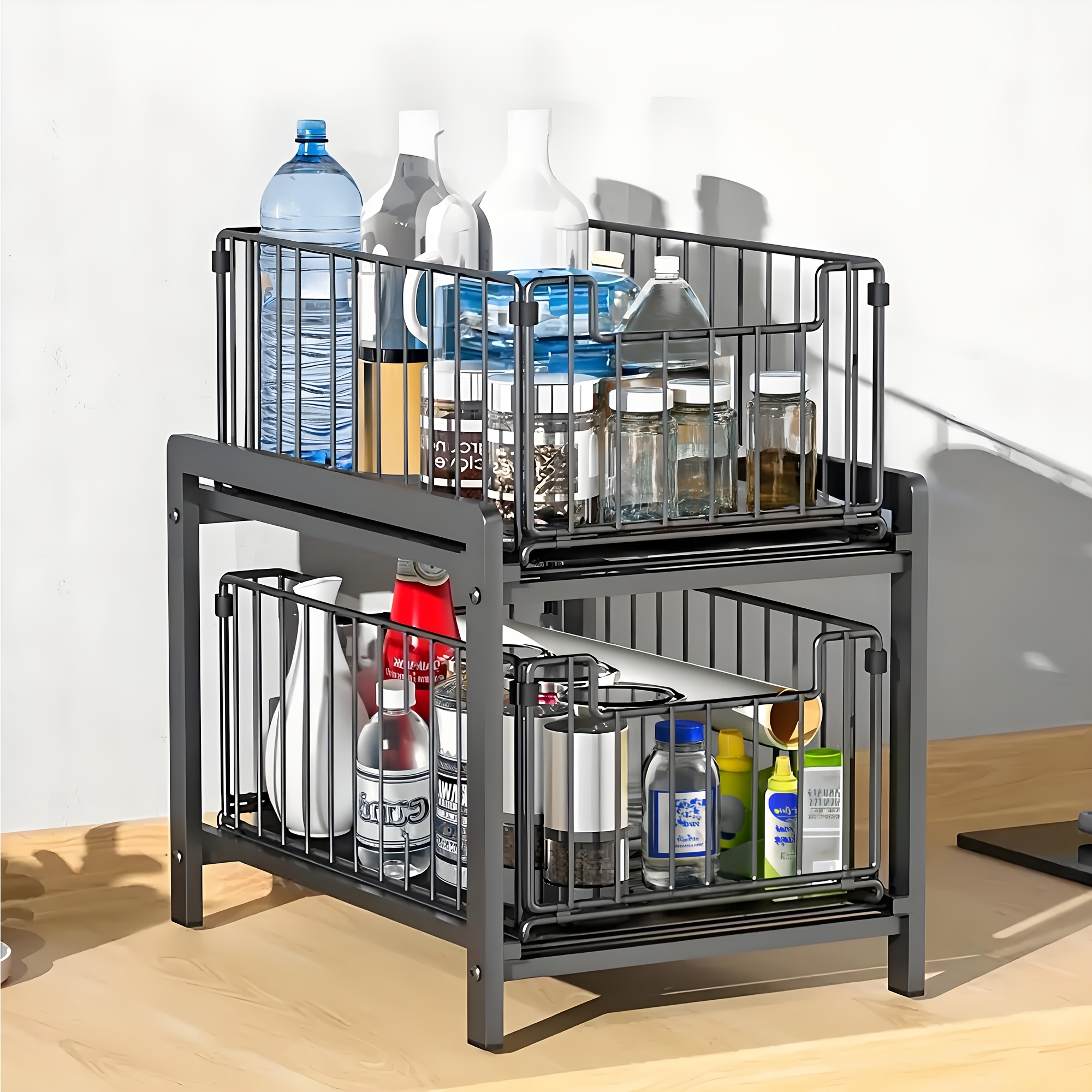 2 tier under sink organizer sold on Temu United States