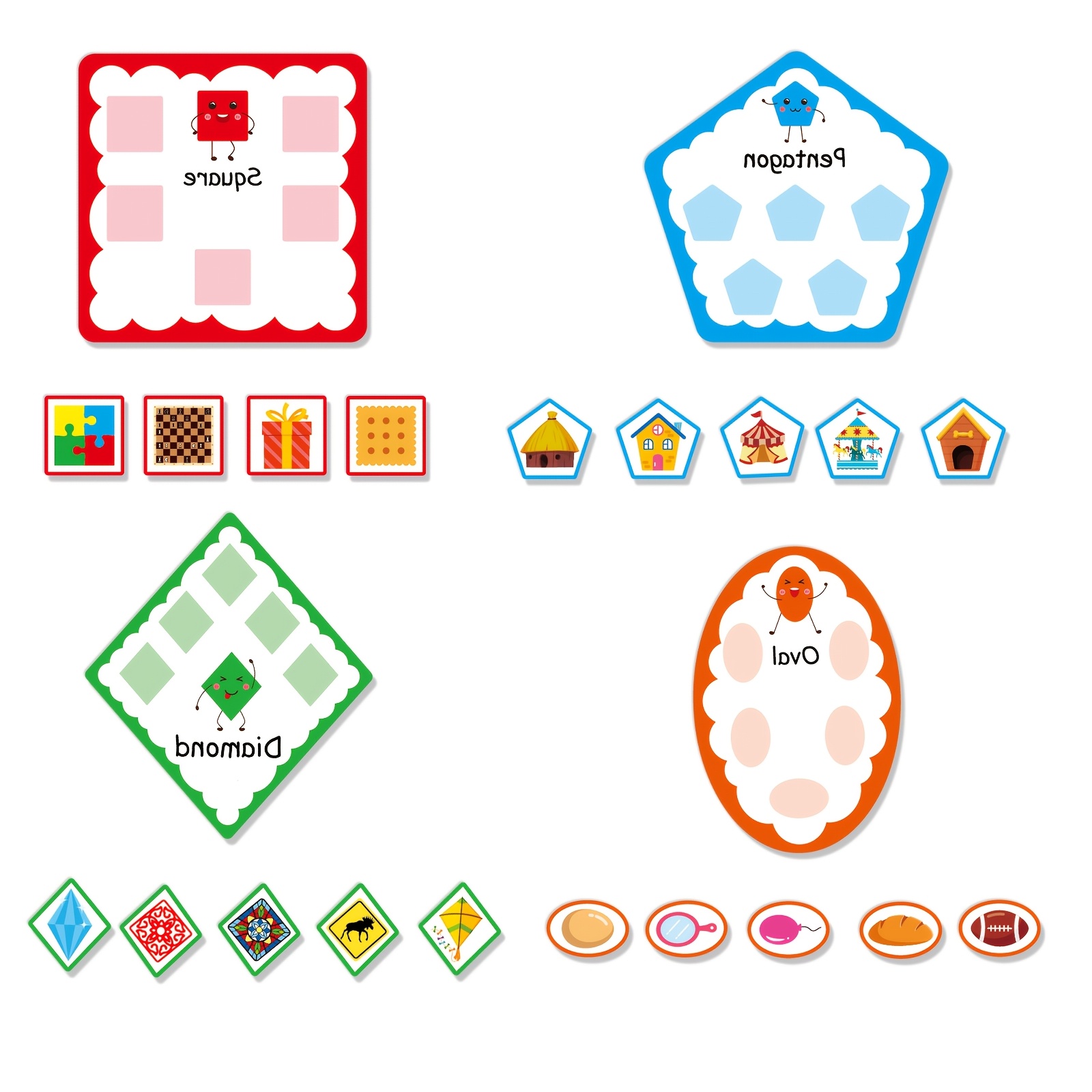TEMU HOOJOJO Set de actividades de fieltro para clasificar formas de , juguete manipulativo de aprendizaje de geometría y matemáticas para el aula