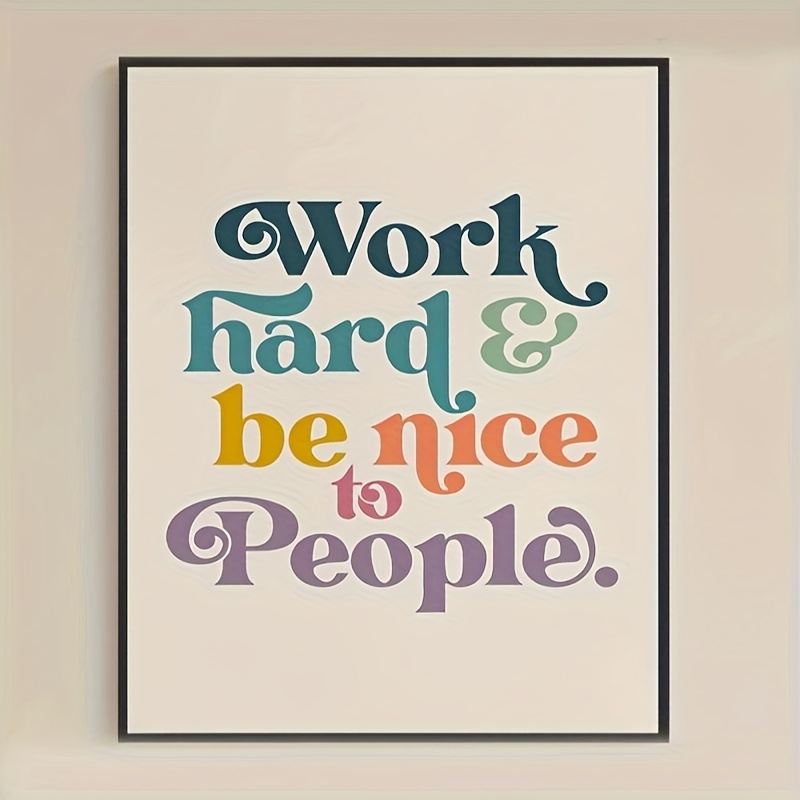 TEMU 2d Flat, & To People Poster - Retro Groovy Motivational Wall Art Print, Colorful Suitable For Home Office Decor, Unframed Inspirational Quote