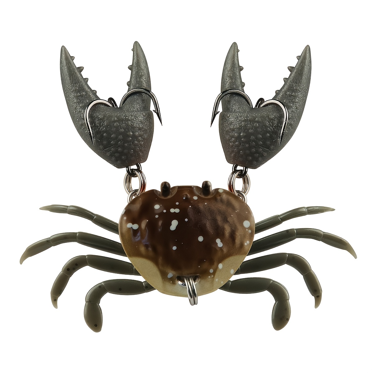 TEMU 1 Crab Bionic Lure, 3d Simulation Decoy With Wobbling Soft Crab Claws And Sharp Double Hooks, Realistic Crab Design Lure, Durable Fishing Tackle