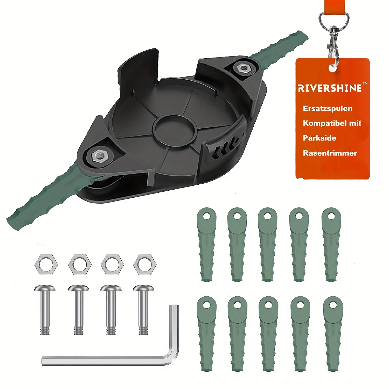 Image of Trimmer Head Made Of Polycarbonate, Compatible With Parkside Prta 20-li B2- Ian 330831, Prta 20-li C3- Ian 351753 Lawnmower (1+10+4)