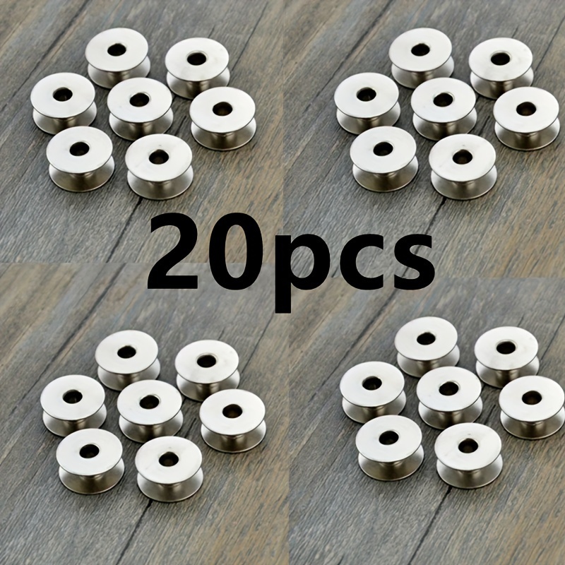 TEMU 5/20pcs Sewing Machine Metal Bobbins Industrial Sewing Machine Parts High Hardness Flat Car Iron Bobbin Shuttle Craft Sewing