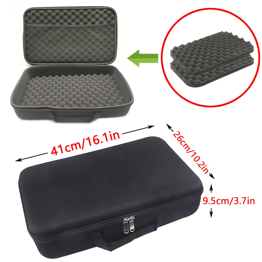 E-shop Hartschalen-Box Outdoor EVA Reise-Aufbewahrungskoffer mit Pufferschwamm Stoßfestes Etui Handtasche für Angelgeräte Elektrobohrer Werkzeug-