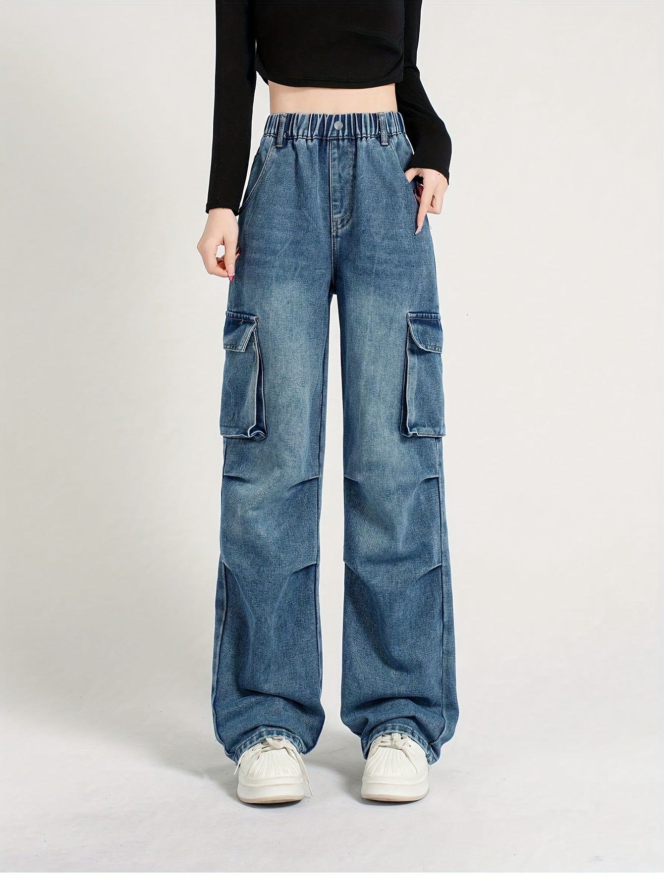 Jean Baggy Garçon - Coupe Large, Taille Élastique - Style Streetwear Vintage - Pour 4 à 14 Ans - Confort Et Mobilité